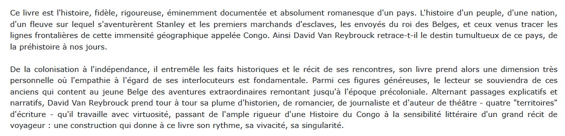 Congo une histoire, de David Van Reybrouck
