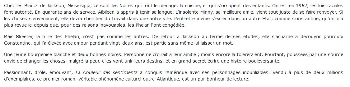 La couleur des sentiments