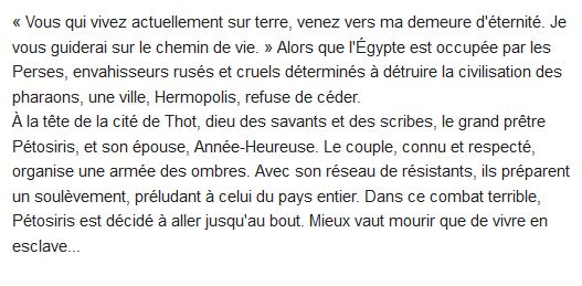  Egypte, l'ultime espoir ; la vie héroïque du grand prêtre Pétosiris 
