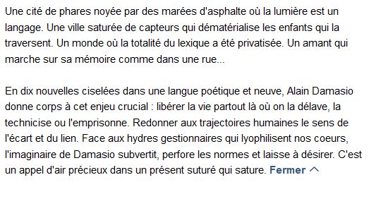  Aucun souvenir assez solide , Alain Damasio 