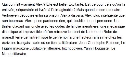  Alex, Pierre Lemaitre 