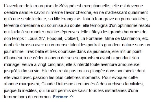 La Marquise de Sévigné, Claude Dufresne 