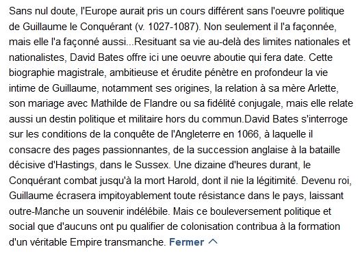 Guillaume le Conquérant, David Bates