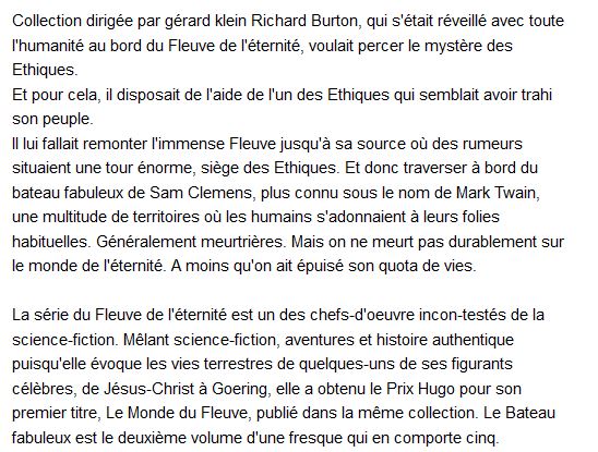  Le Fleuve de l'éternité - tome 2, Philip José Farmer 