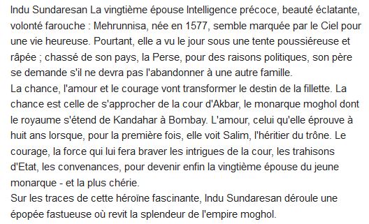  La vingtieme epouse Indu Sundaresan 