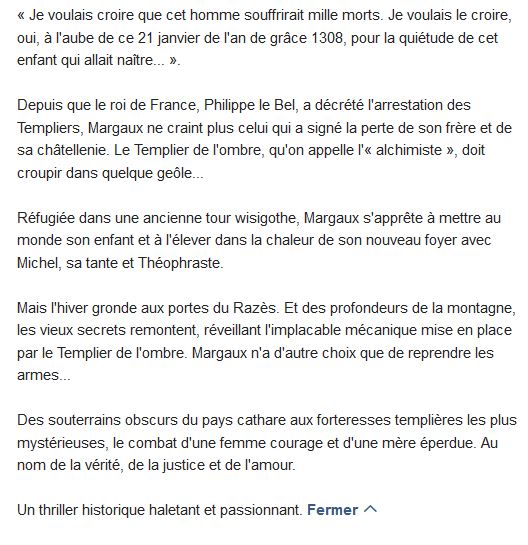  Le templier de l'ombre Tome 2 