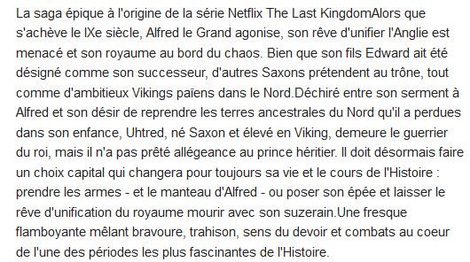  Les chroniques saxonnes Tome 6 : la mort des rois 