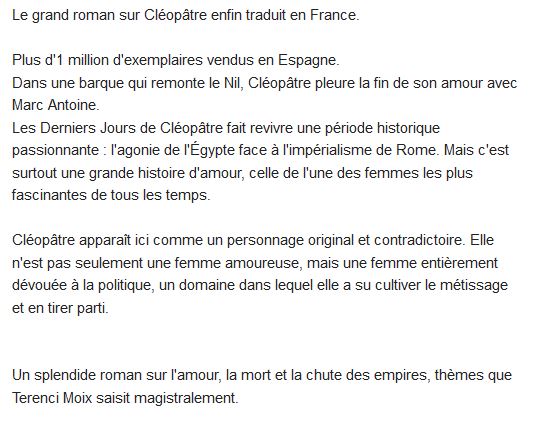  Les derniers jours de Cléopâtre 