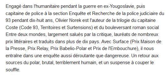  Surface
Olivier Norek 