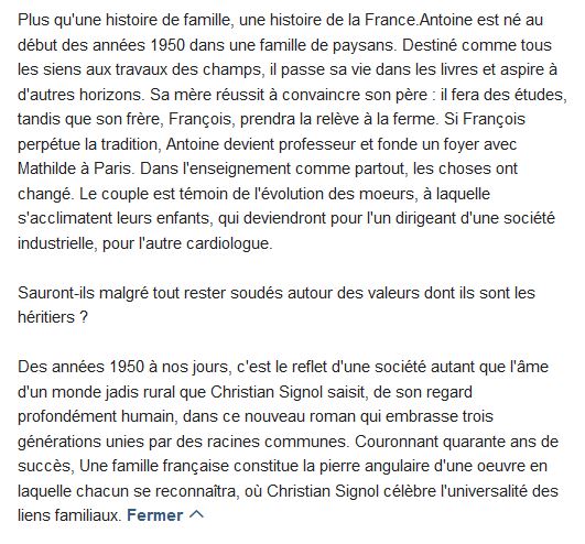  Une famille française, Christian Signol 