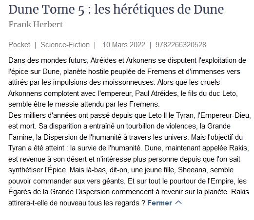 Dune - Tome 5 les Hérétiques de Dune, Frank Herbert