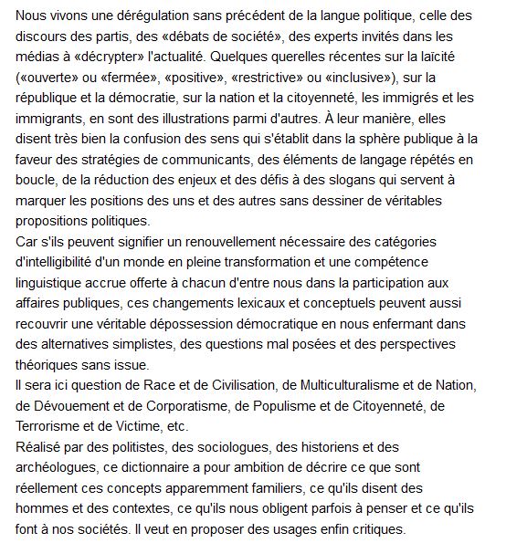  Dictionnaire des concepts nomades en sciences humaines , Olivier Christin 
