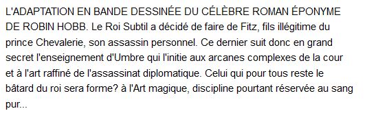 L'assassin royal Tome 2 l'art