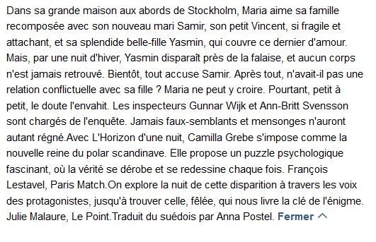 L'horizon d'une nuit thriller
