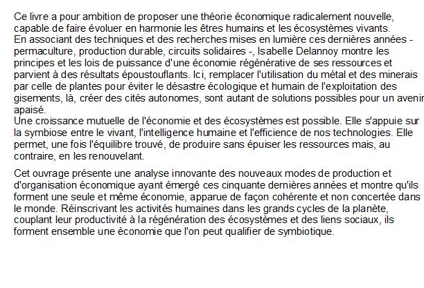 L'Économie symbiotique, Isabelle Delannoy