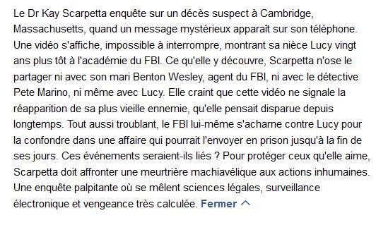 Inhumaine, Patricia Cornwell