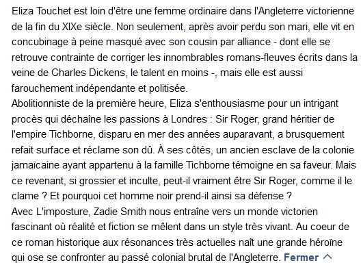 L'imposture, Zadie Smith
