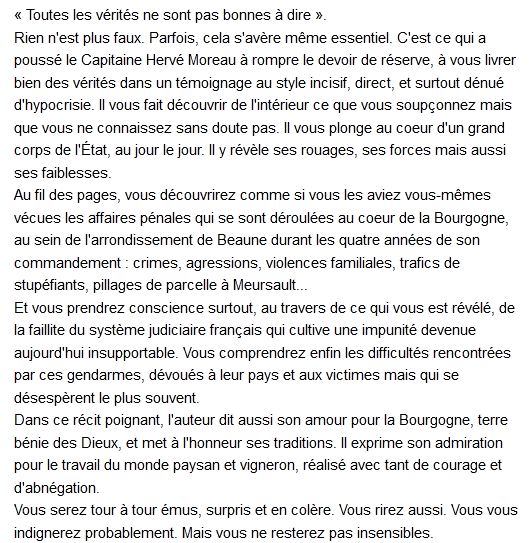  Vérités d’un capitaine de gendarmerie, Hervé Moreau 