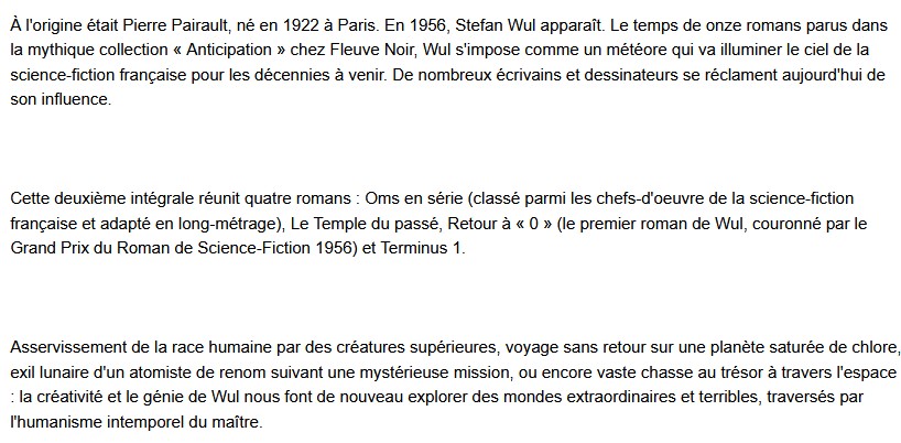 Stefan Wul – L’intégrale 2, Stefan Wul