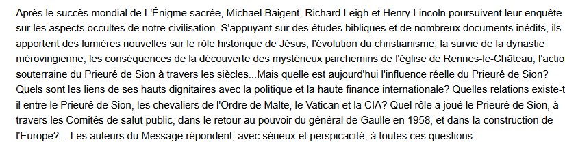 L'énigme sacrée Tome 2 ; le message