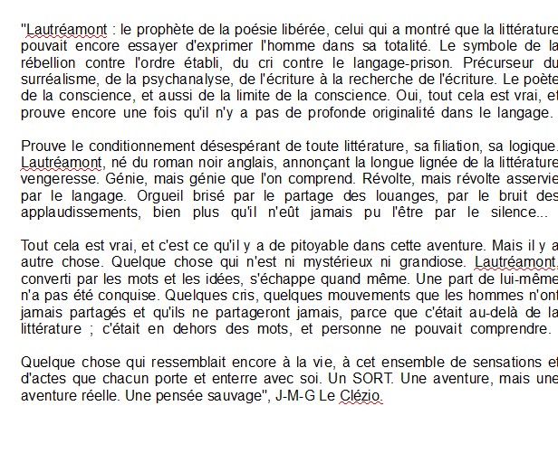 Les Chants de Maldoror Lautreamont
