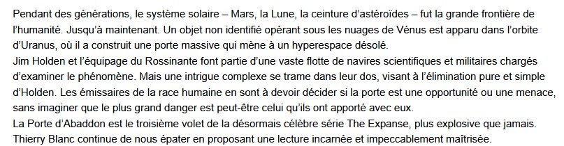  The Expanse, tome 3 - La Porte d'Abaddon 
