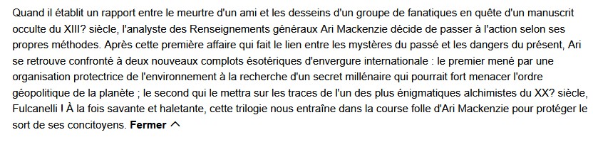 La Trilogie Mackenzie, Henri Loevenbruck