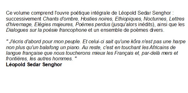 Œuvre poétique, Léopold Sédar Senghor