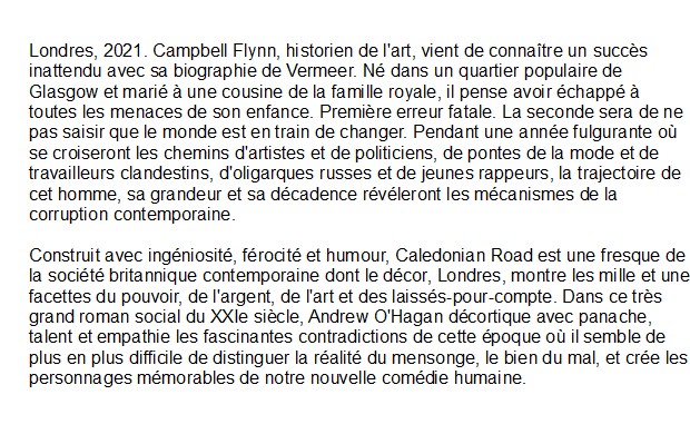 Caledonian Road, Andrew O'Hagan