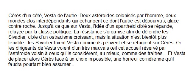 Cérès et Vesta, Greg Egan