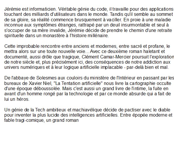 La Tentation artificielle, Clément Camar-Mercier 2