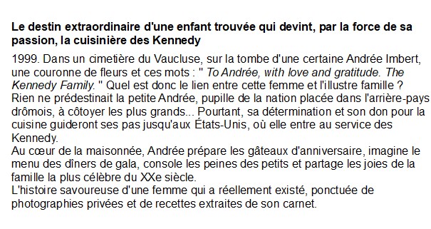 La cuisinière des Kennedy, Valérie Paturaud