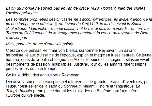 La Trilogie Hussite - Tome 1 La tour des fous, Andrzej Sapkowski