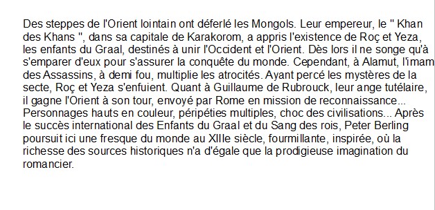 Les Enfants du Graal - Tome 3 La couronne du monde, Peter Berling