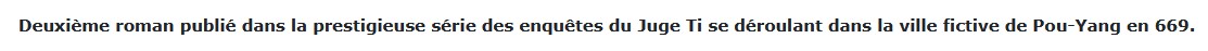 Le retour du Juge Ti, Robert van Gulik