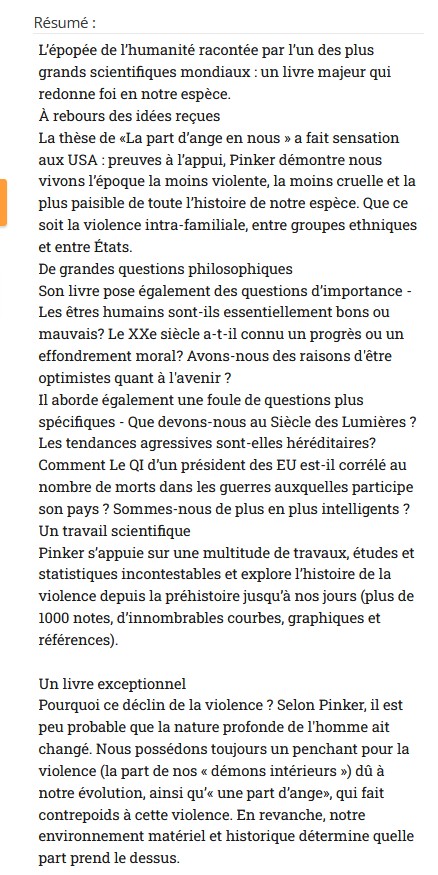 Histoire de la violence et de son déclin, Steven Pinker